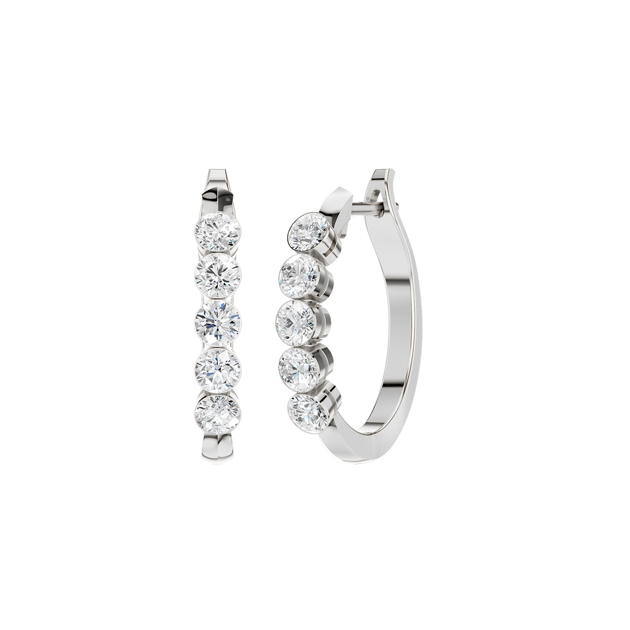 SeamlessTM 5-Stone Hoop Earrings