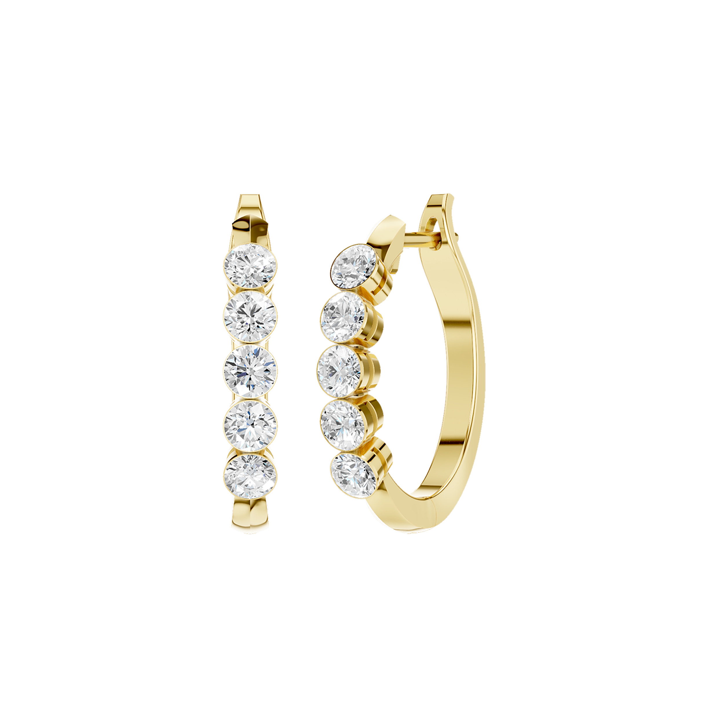 SeamlessTM 5-Stone Hoop Earrings