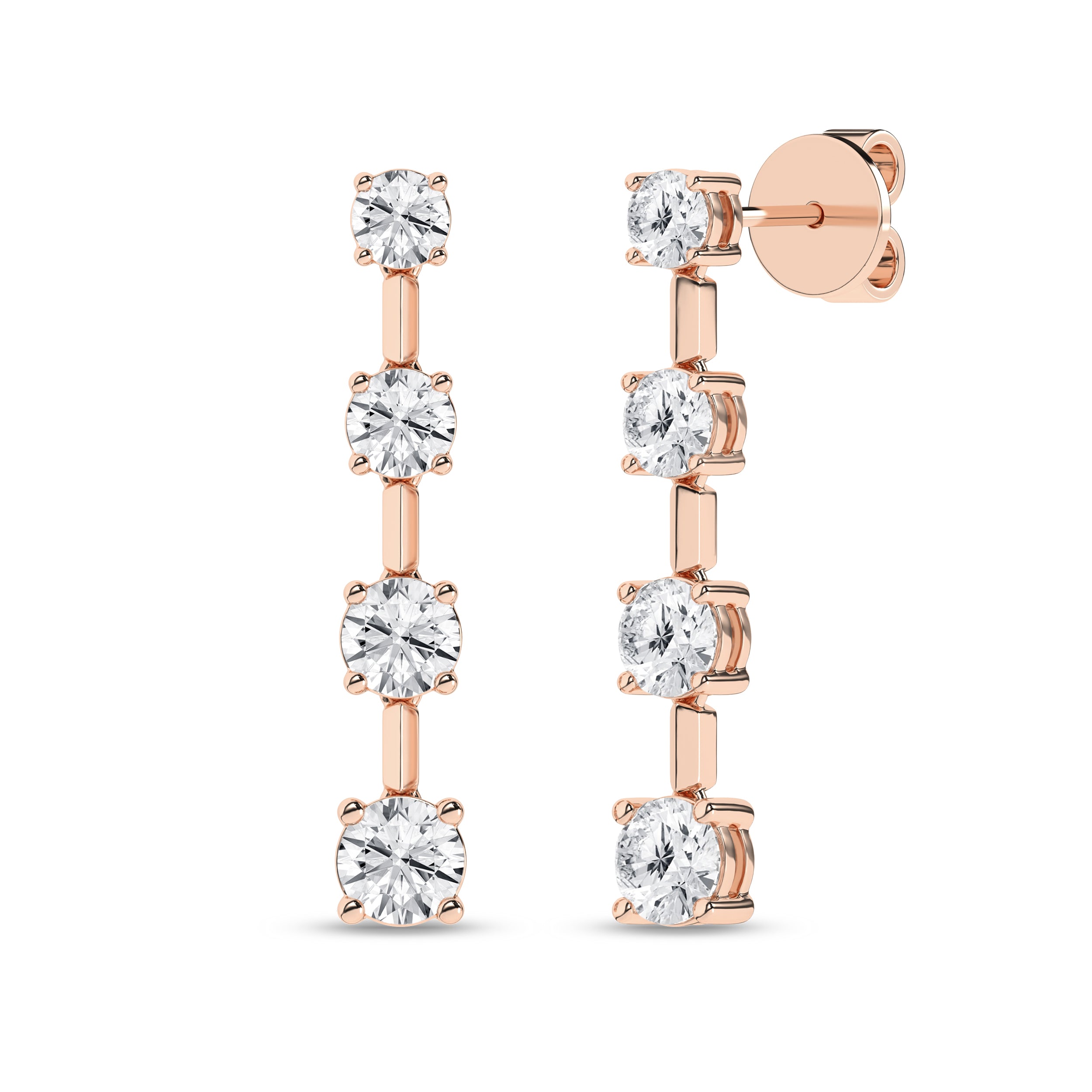 Graduated Drop Earrings (Round)