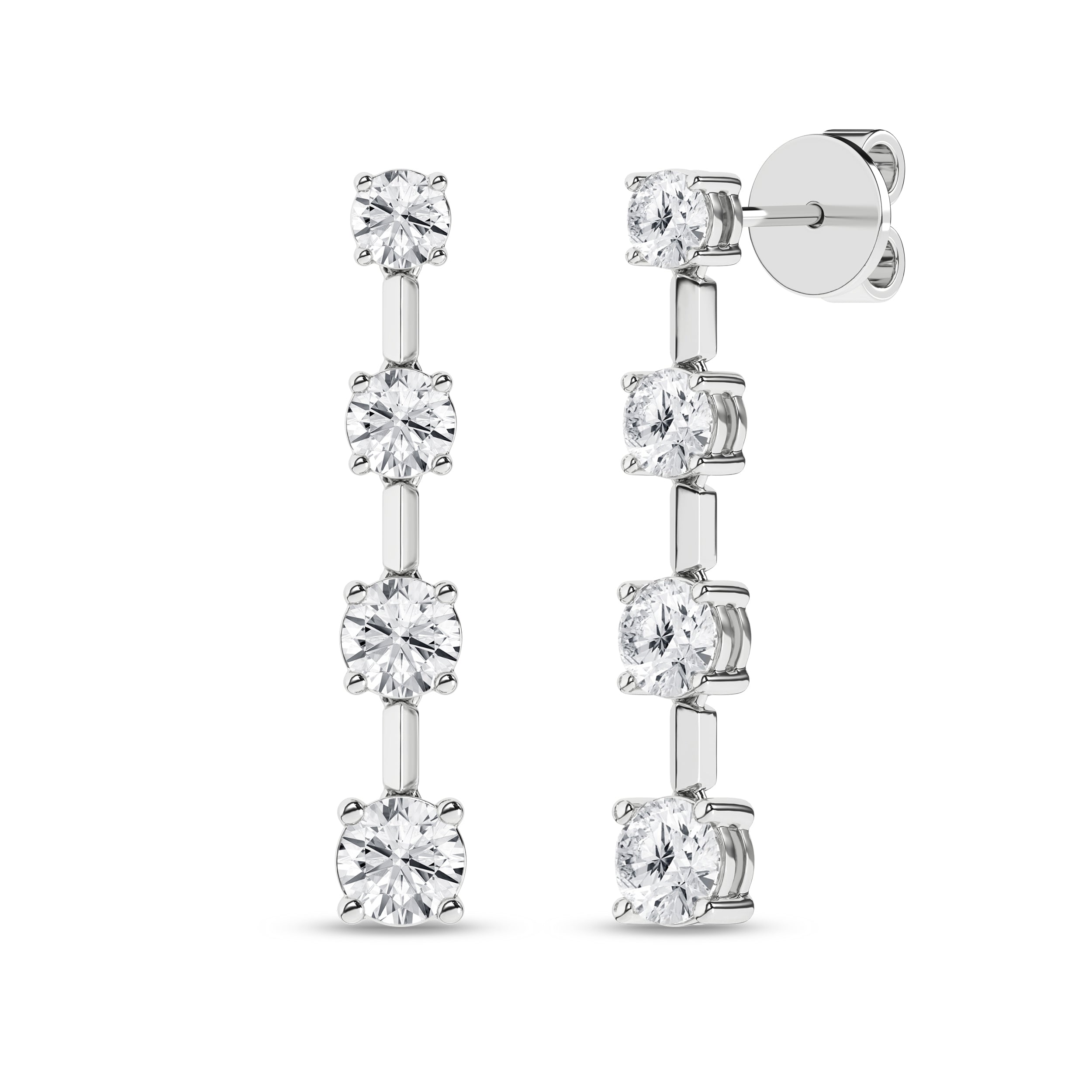 Graduated Drop Earrings (Round)