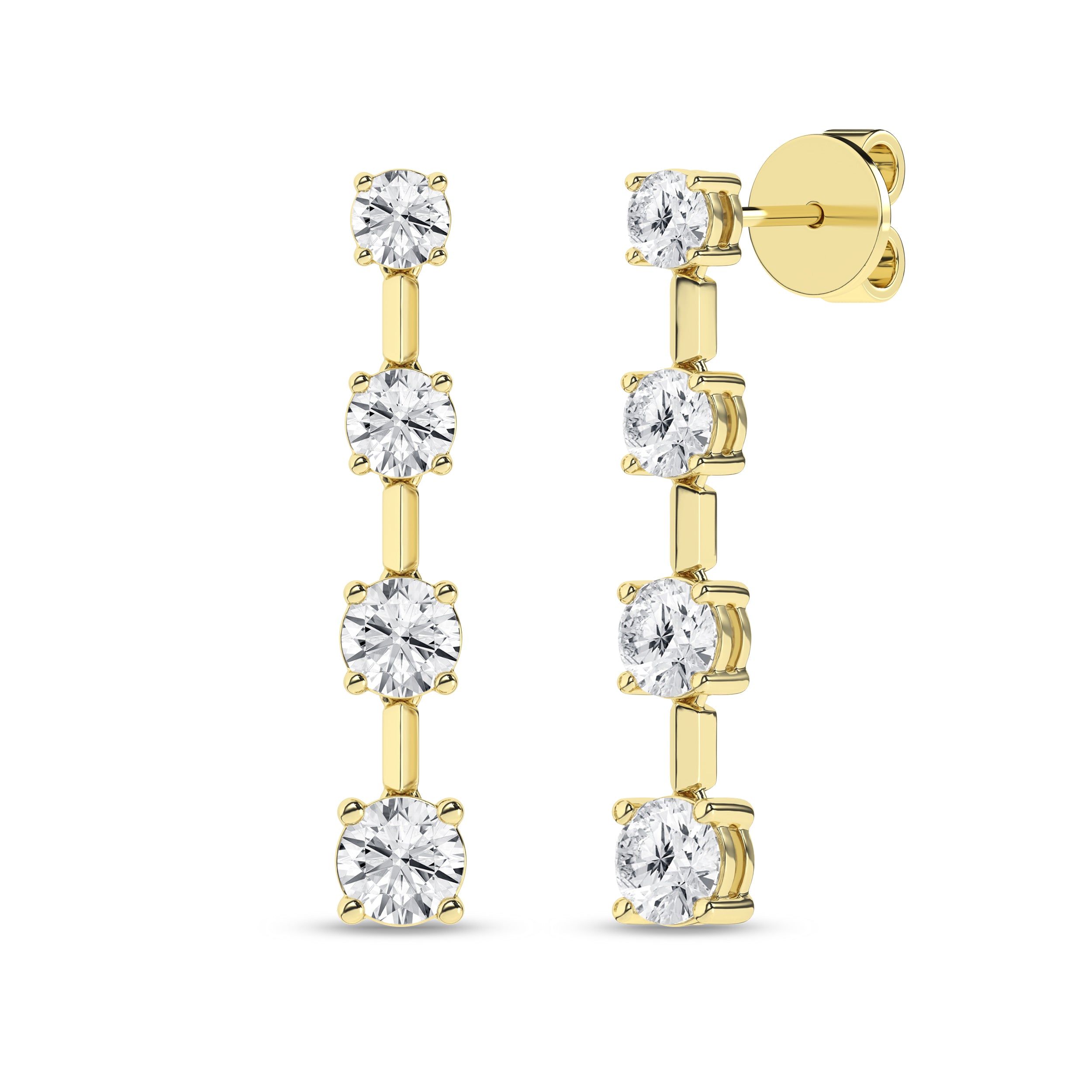 Graduated Drop Earrings (Round)