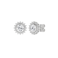 Bezel-Set Cluster Earrings (Round)