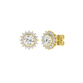 Bezel-Set Cluster Earrings (Round)
