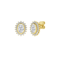 Bezel-Set Cluster Earrings (Oval)