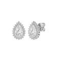 Bezel-Set Cluster Earrings (Pear)