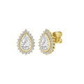 Bezel-Set Cluster Earrings (Pear)