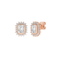Bezel-Set Cluster Earrings (Emerald)