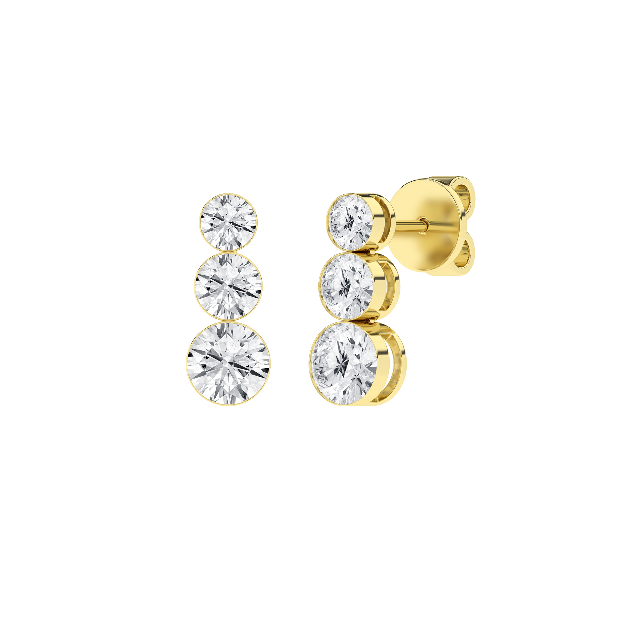 Seamless_x0019_ 3-Stone Graduated Diamond Drop Earrings (Round)