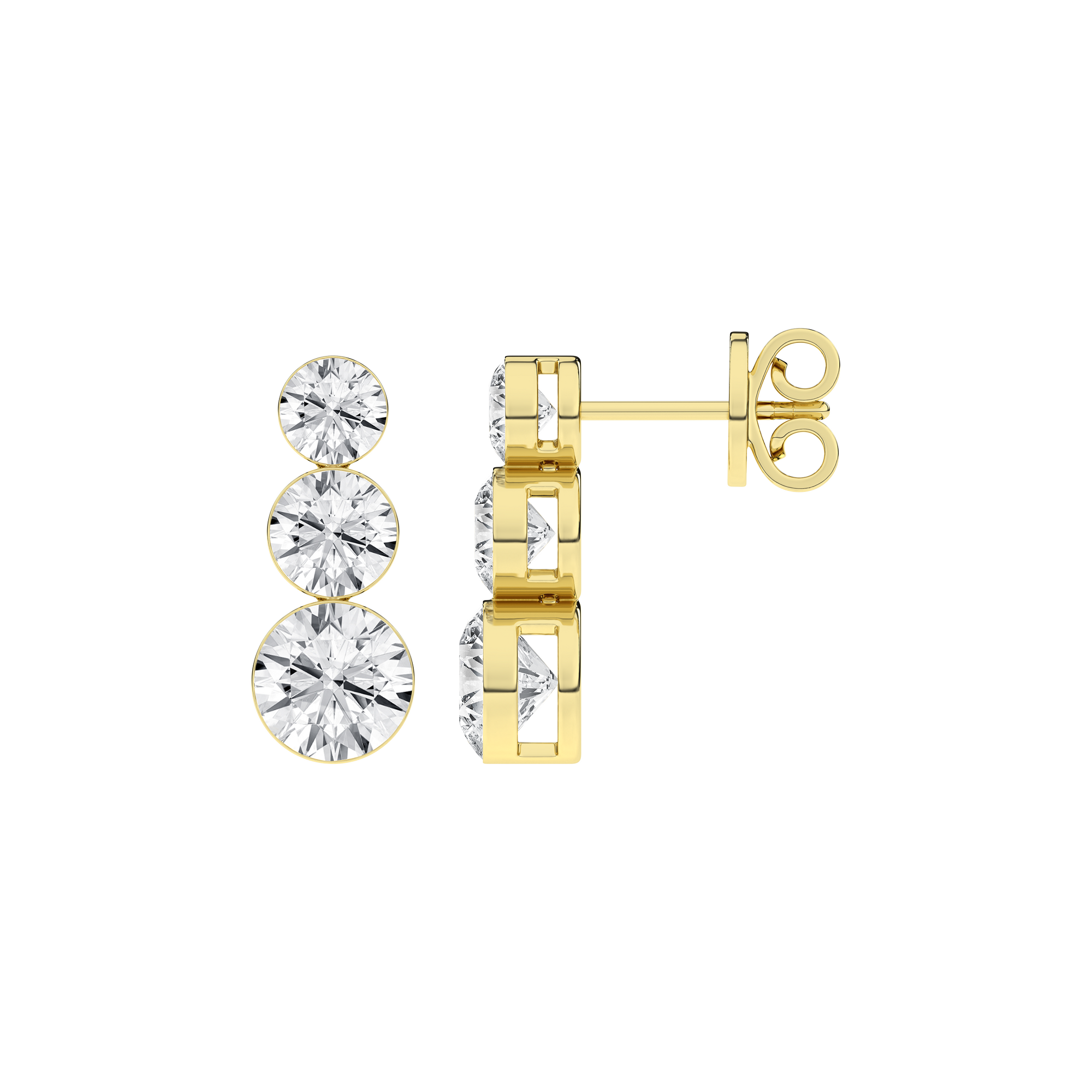 Seamless_x0019_ 3-Stone Graduated Diamond Drop Earrings (Round)
