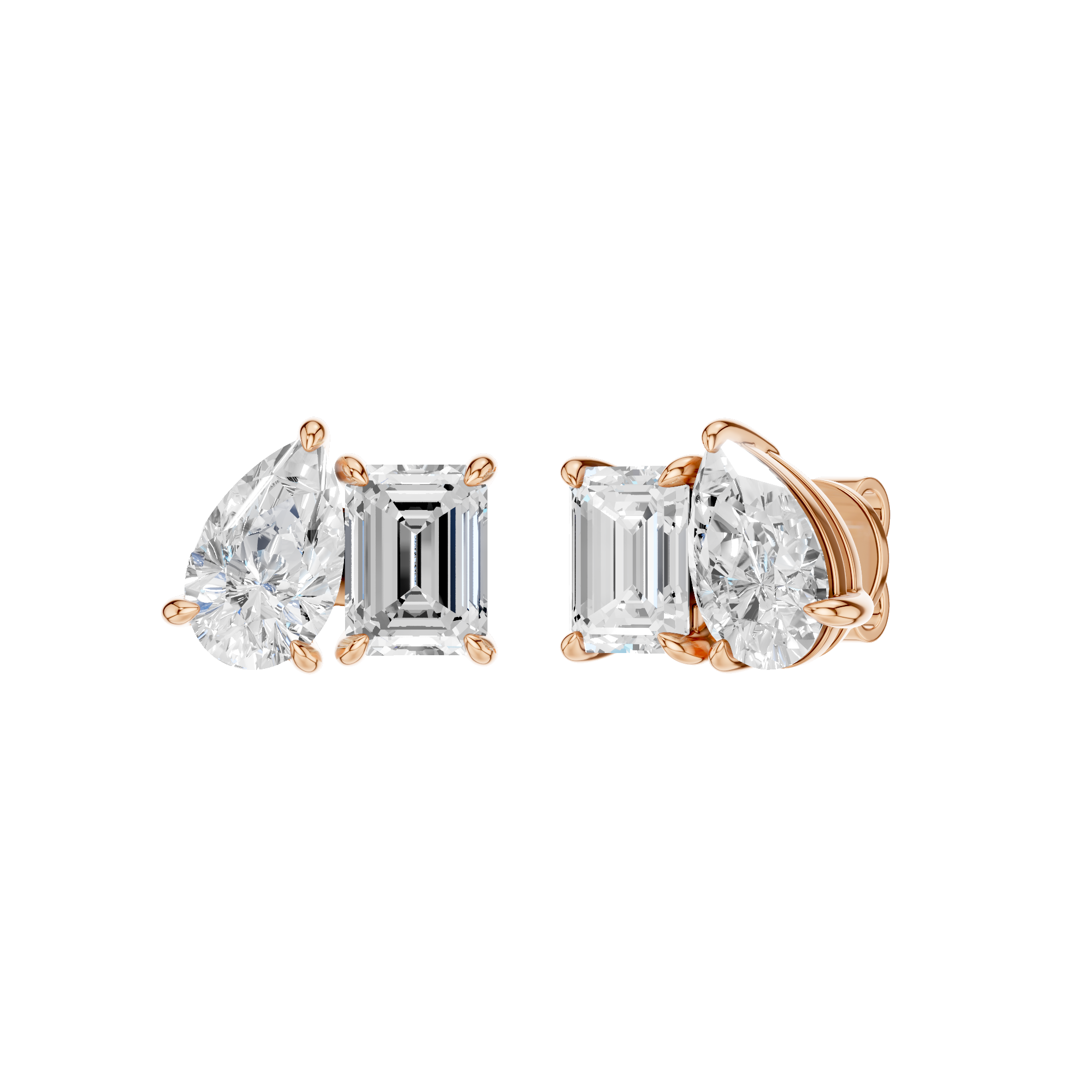 TOI ET MOI STUD EARRINGS (EMERALD & PEAR)