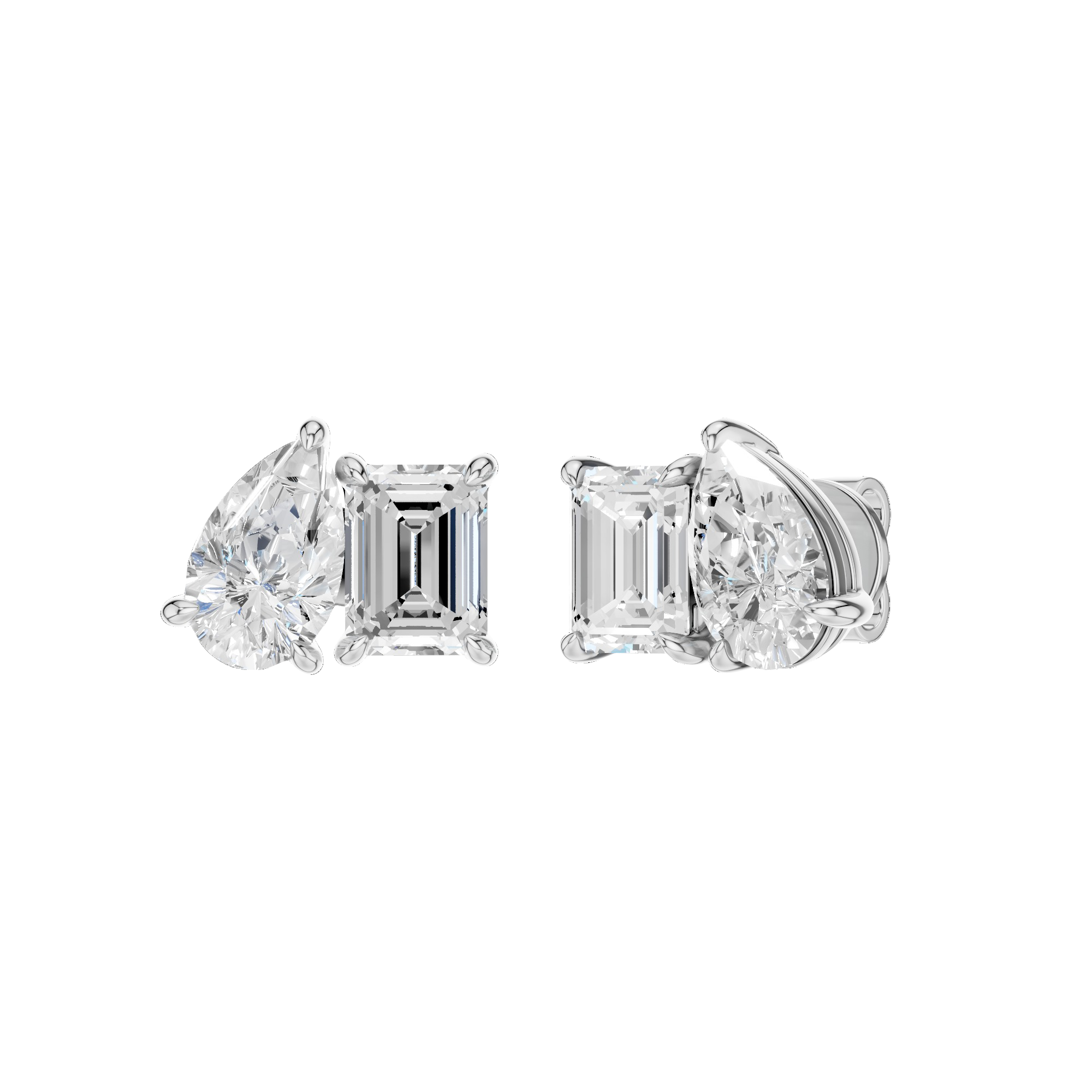 TOI ET MOI STUD EARRINGS (EMERALD & PEAR)