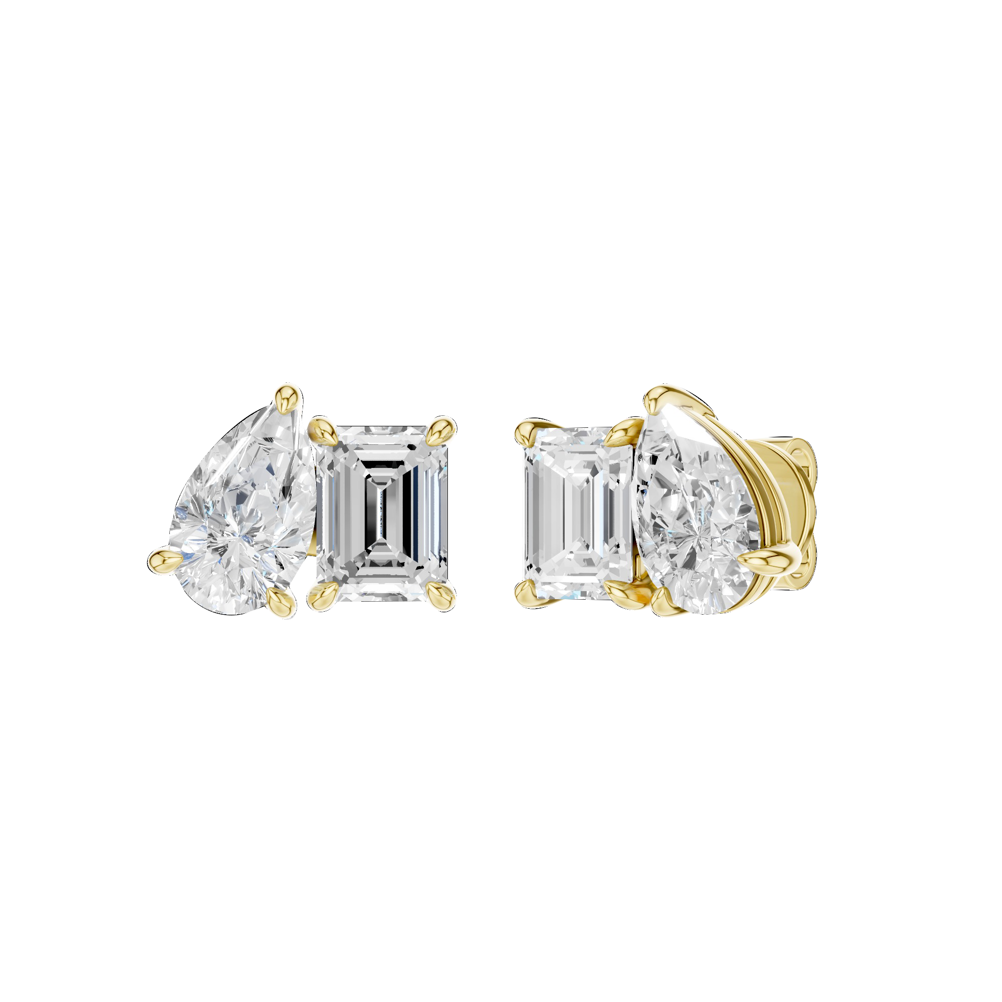 TOI ET MOI STUD EARRINGS (EMERALD & PEAR)