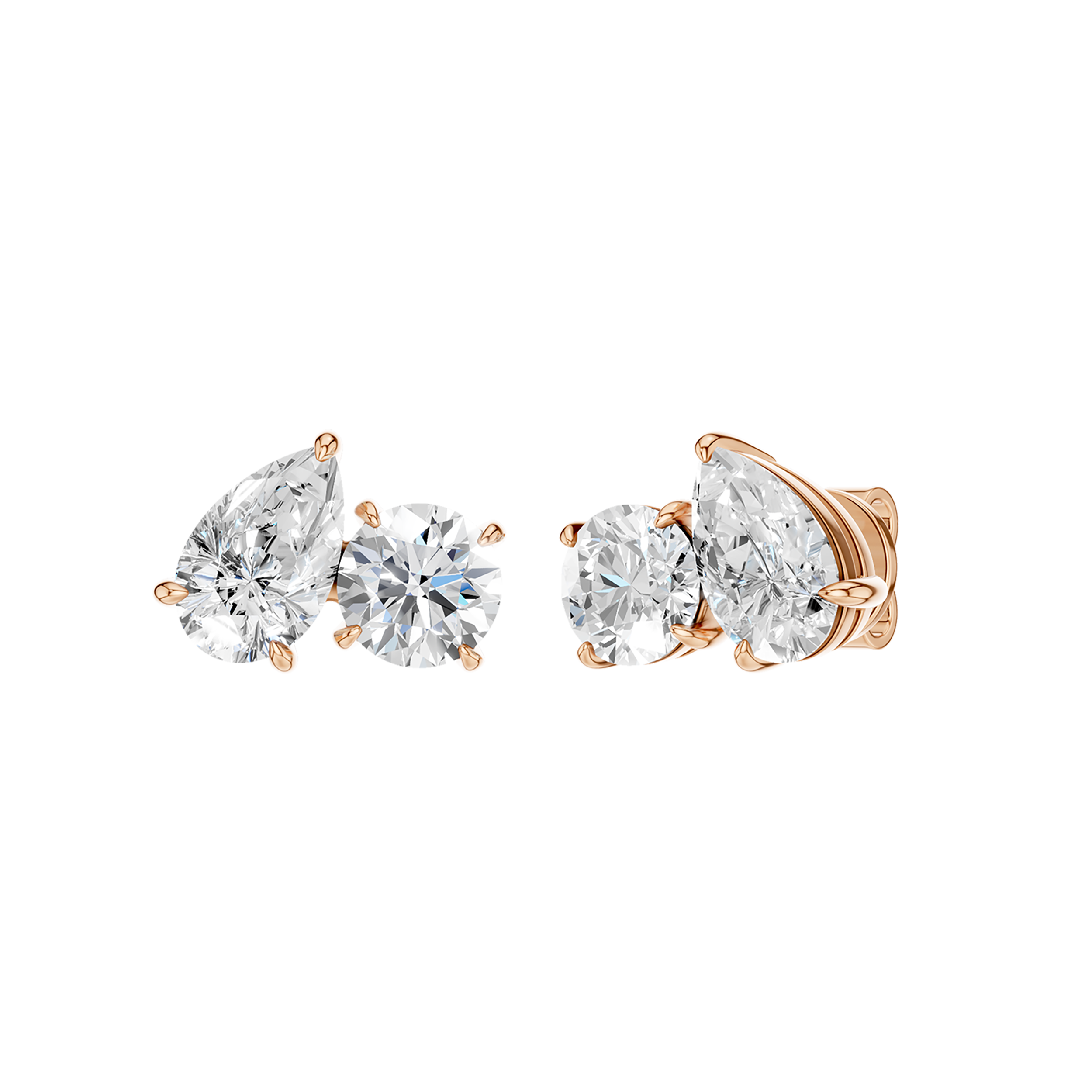 TOI ET MOI STUD EARRINGS (ROUND & PEAR)