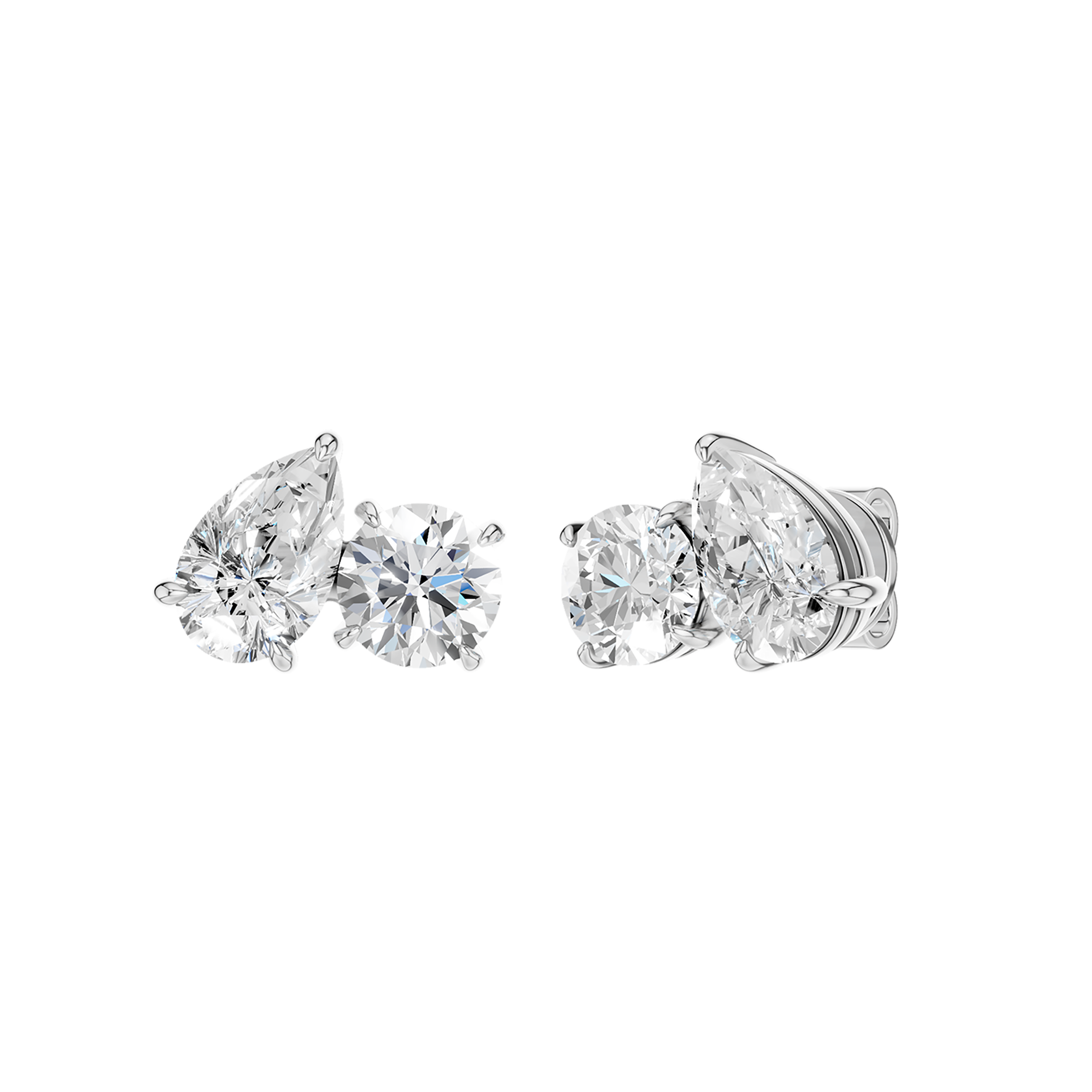 TOI ET MOI STUD EARRINGS (ROUND & PEAR)