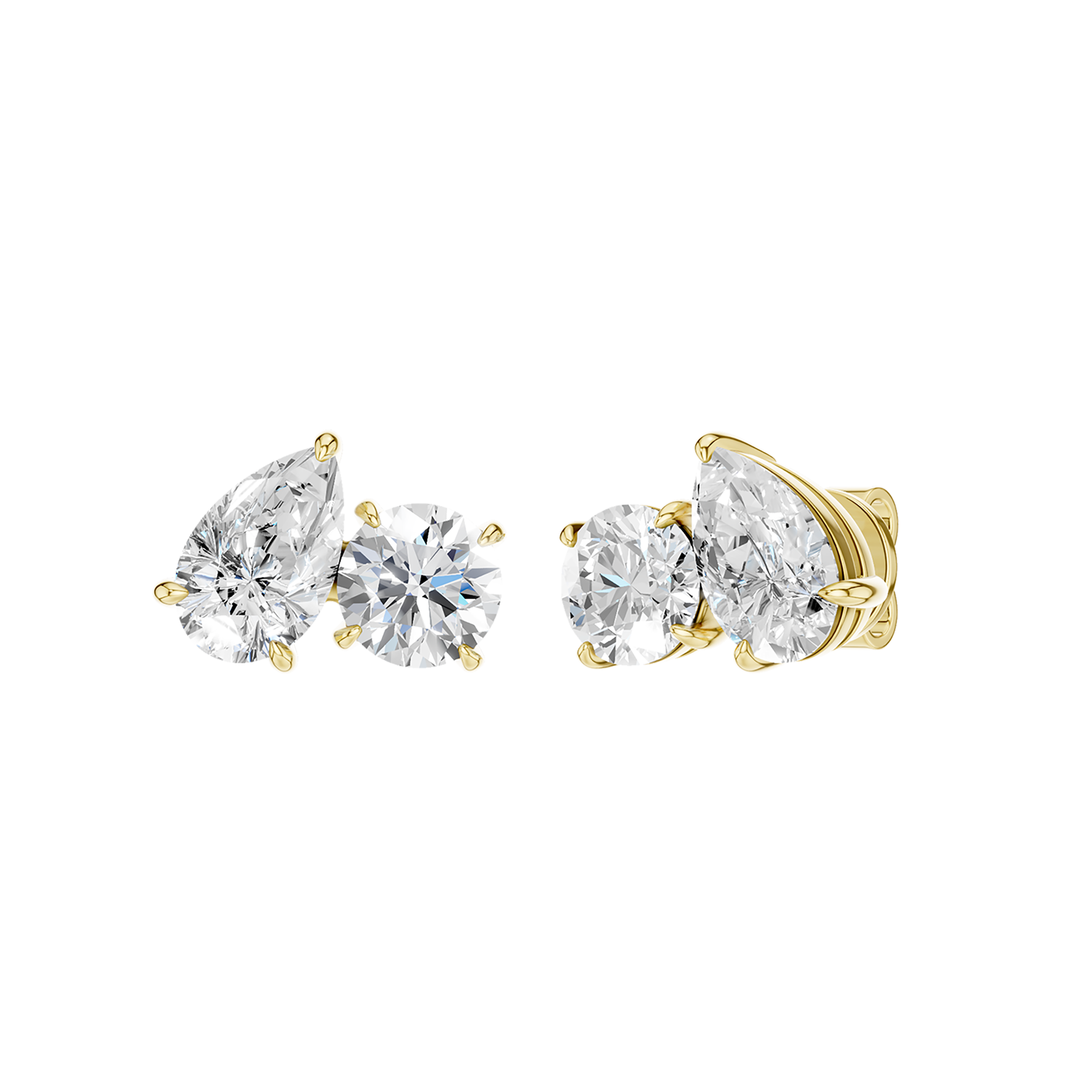 TOI ET MOI STUD EARRINGS (ROUND & PEAR)