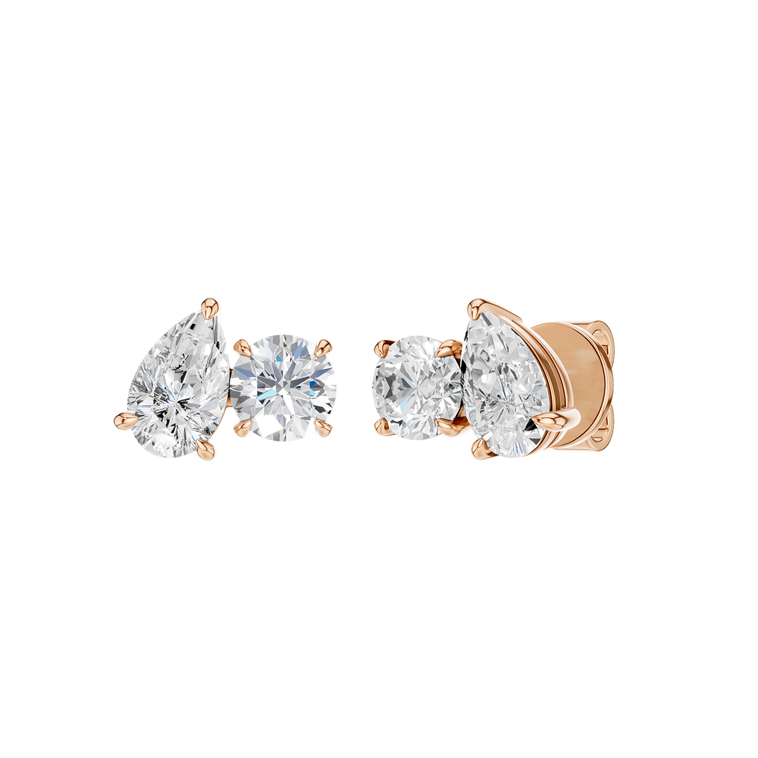 TOI ET MOI STUD EARRINGS (ROUND & PEAR)