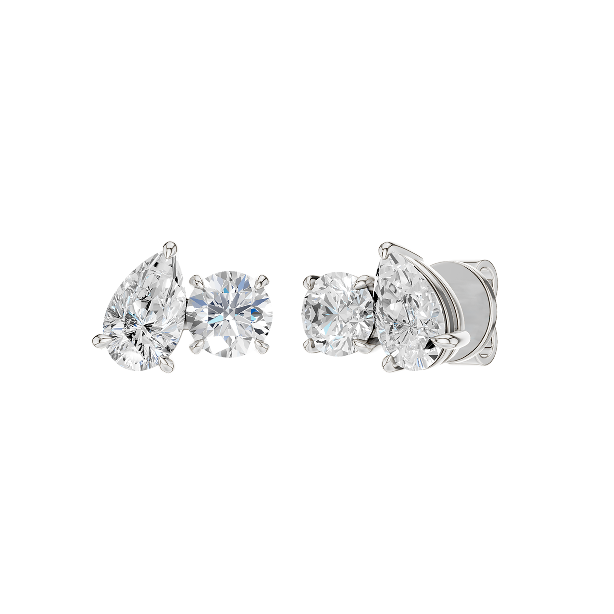 TOI ET MOI STUD EARRINGS (ROUND & PEAR)