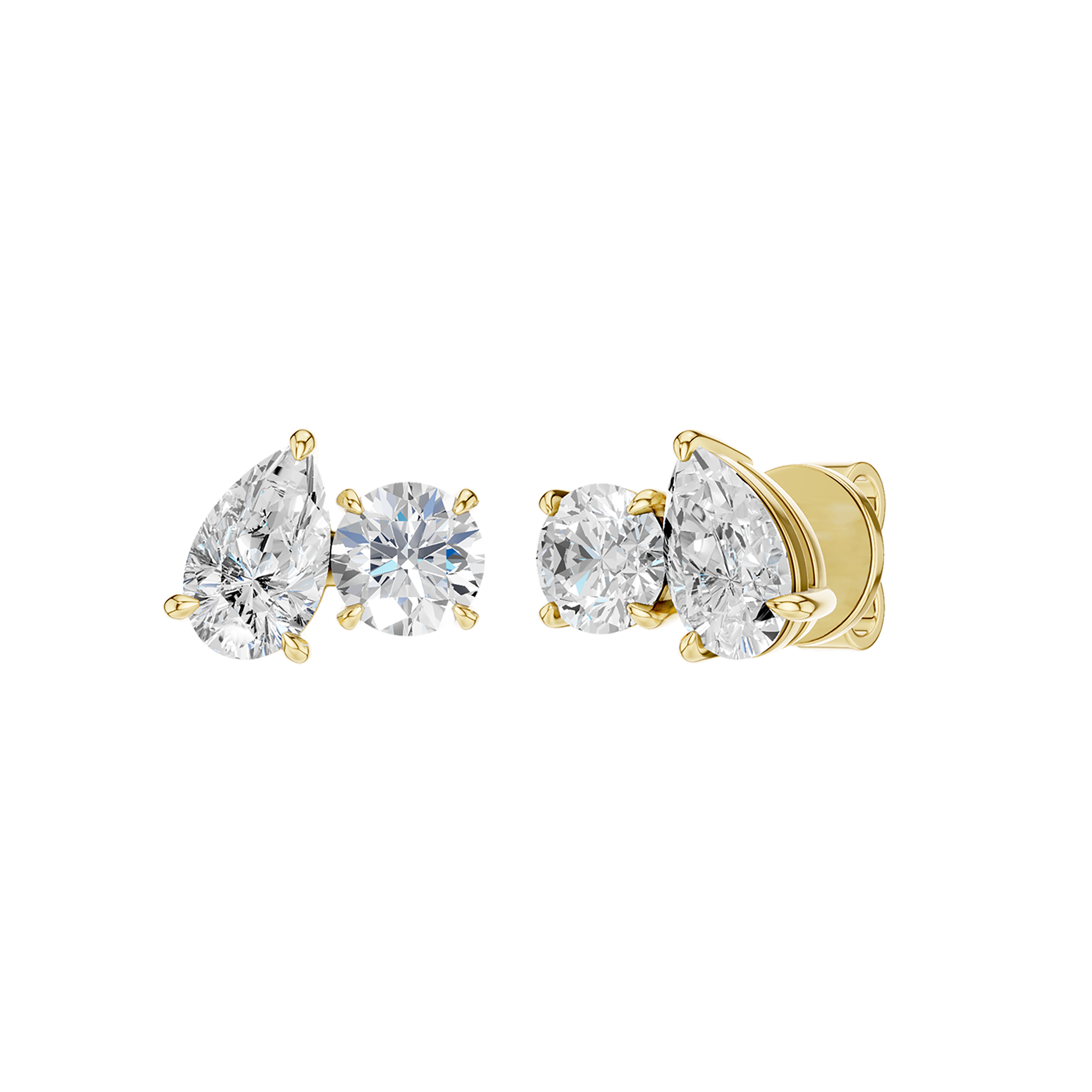 TOI ET MOI STUD EARRINGS (ROUND & PEAR)
