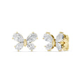 Butterfly Diamond Stud Earrings(Pear)