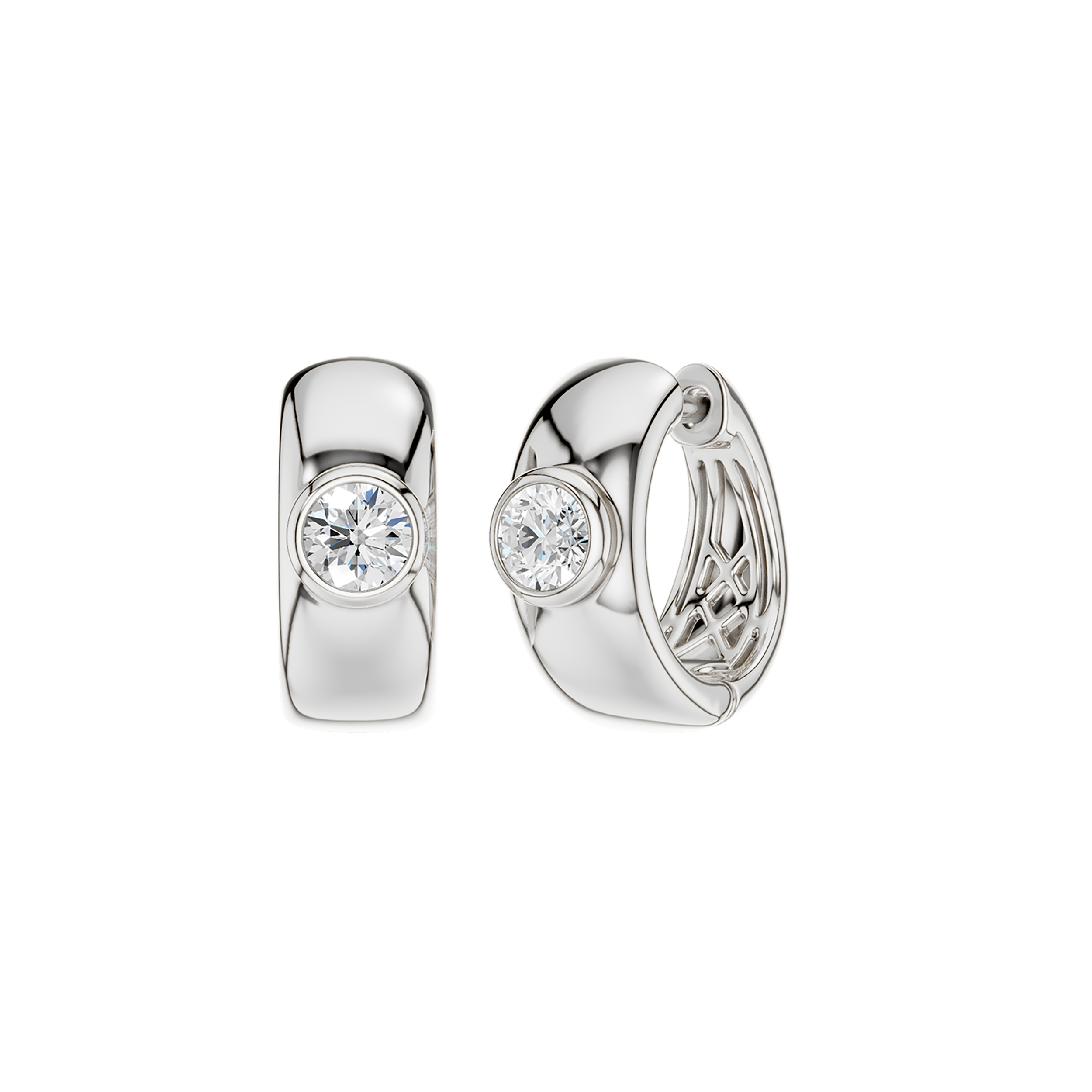 Bezel-set Huggies