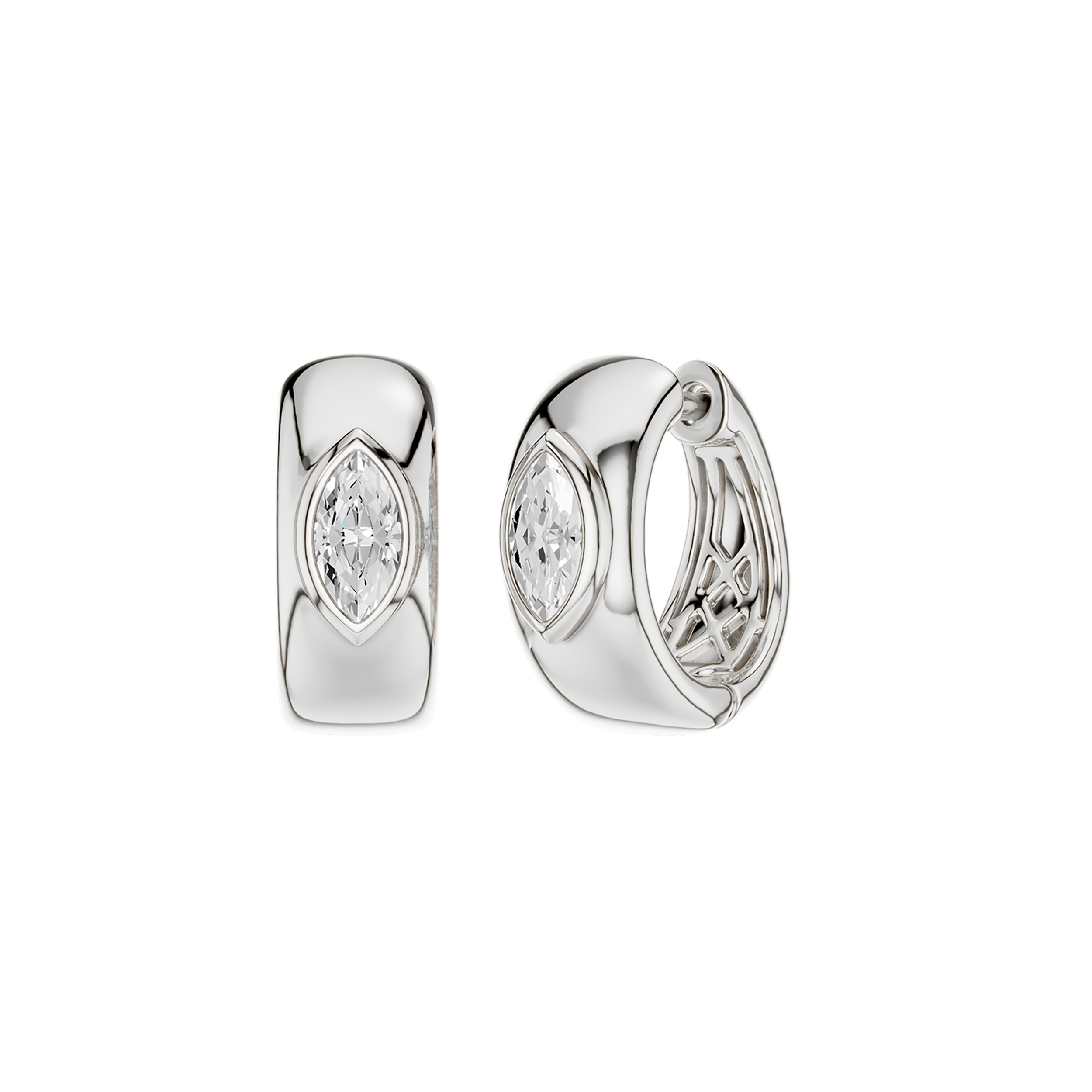 Bezel-set Huggies