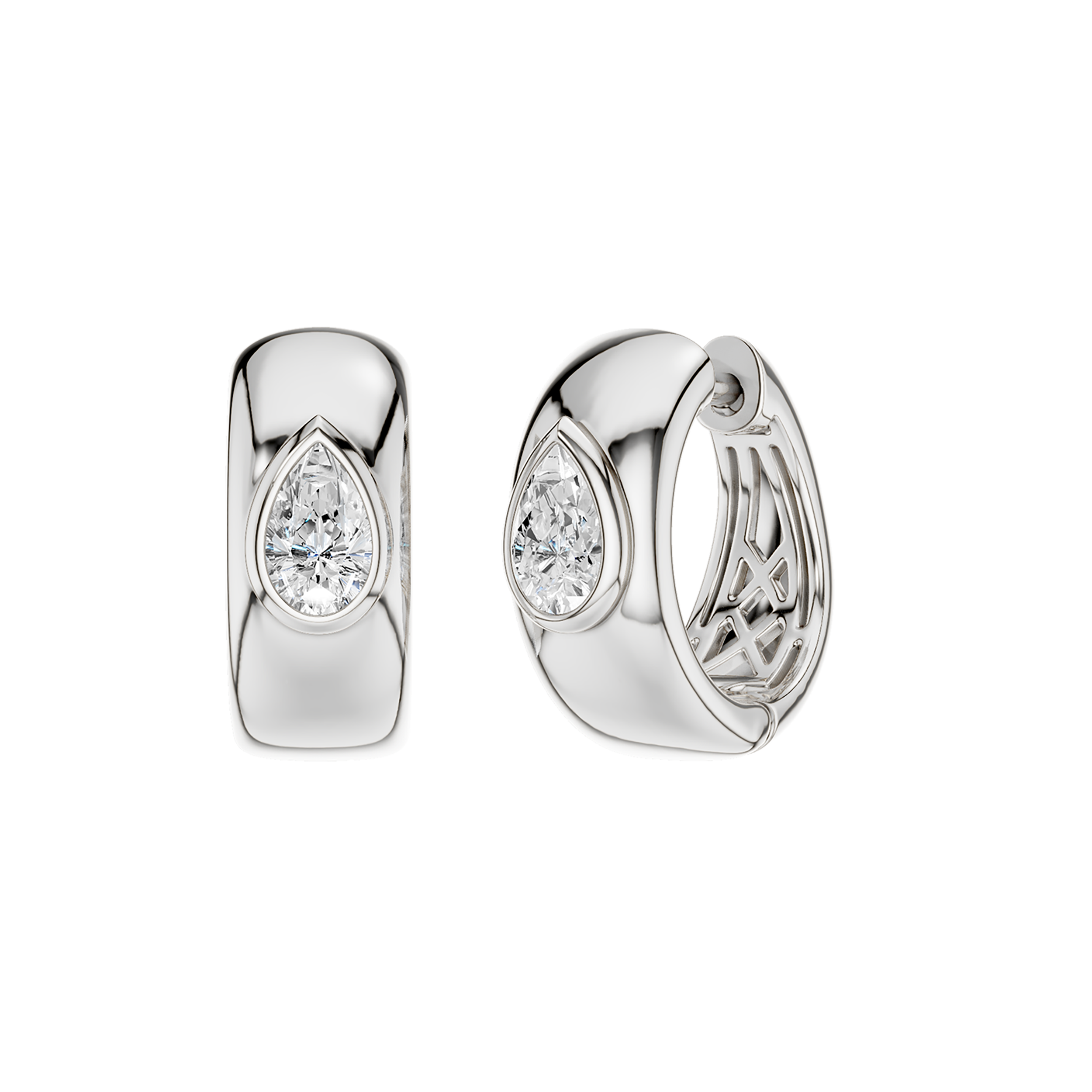 Bezel-set Huggies