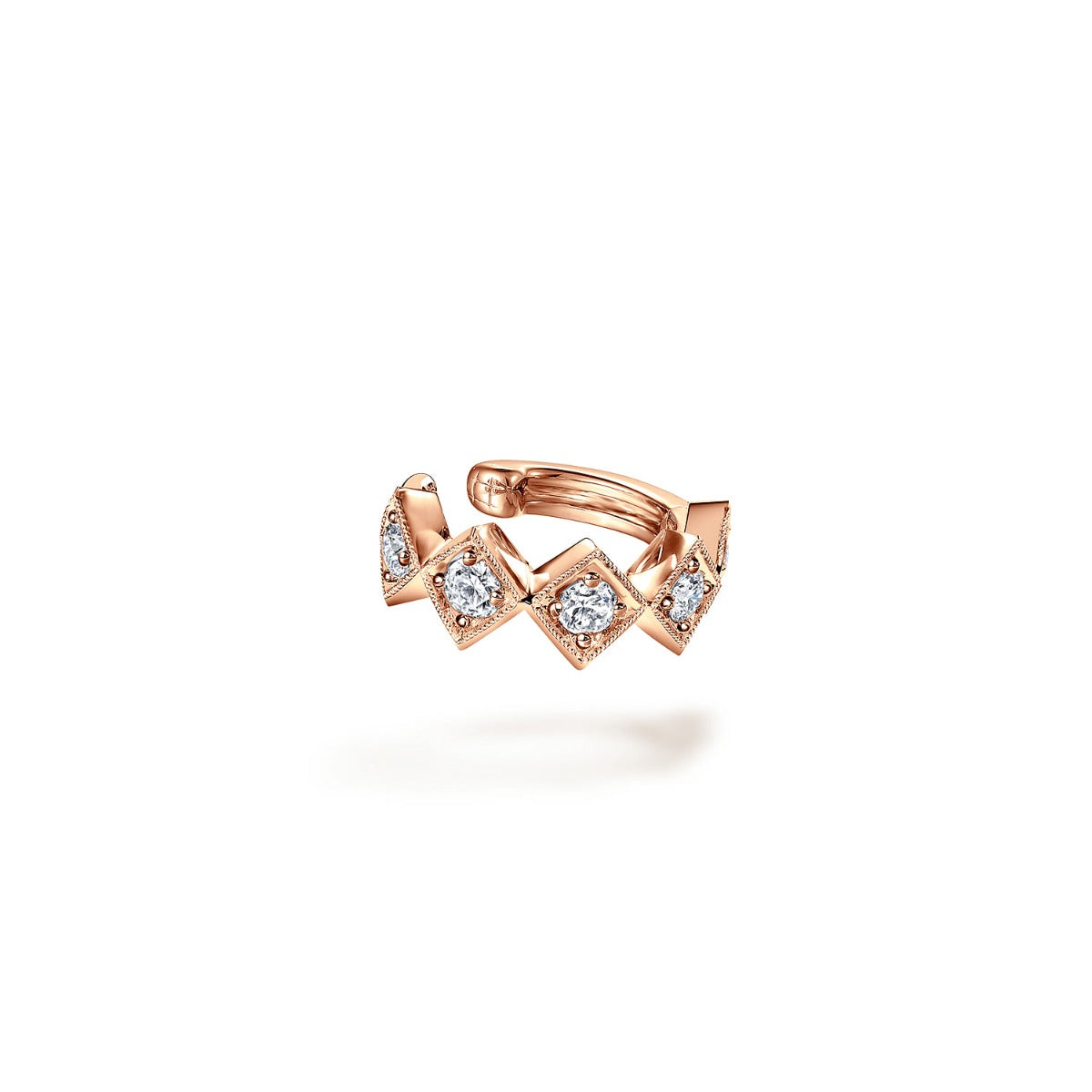 14K Rose Gold Diamond Cuff Earring