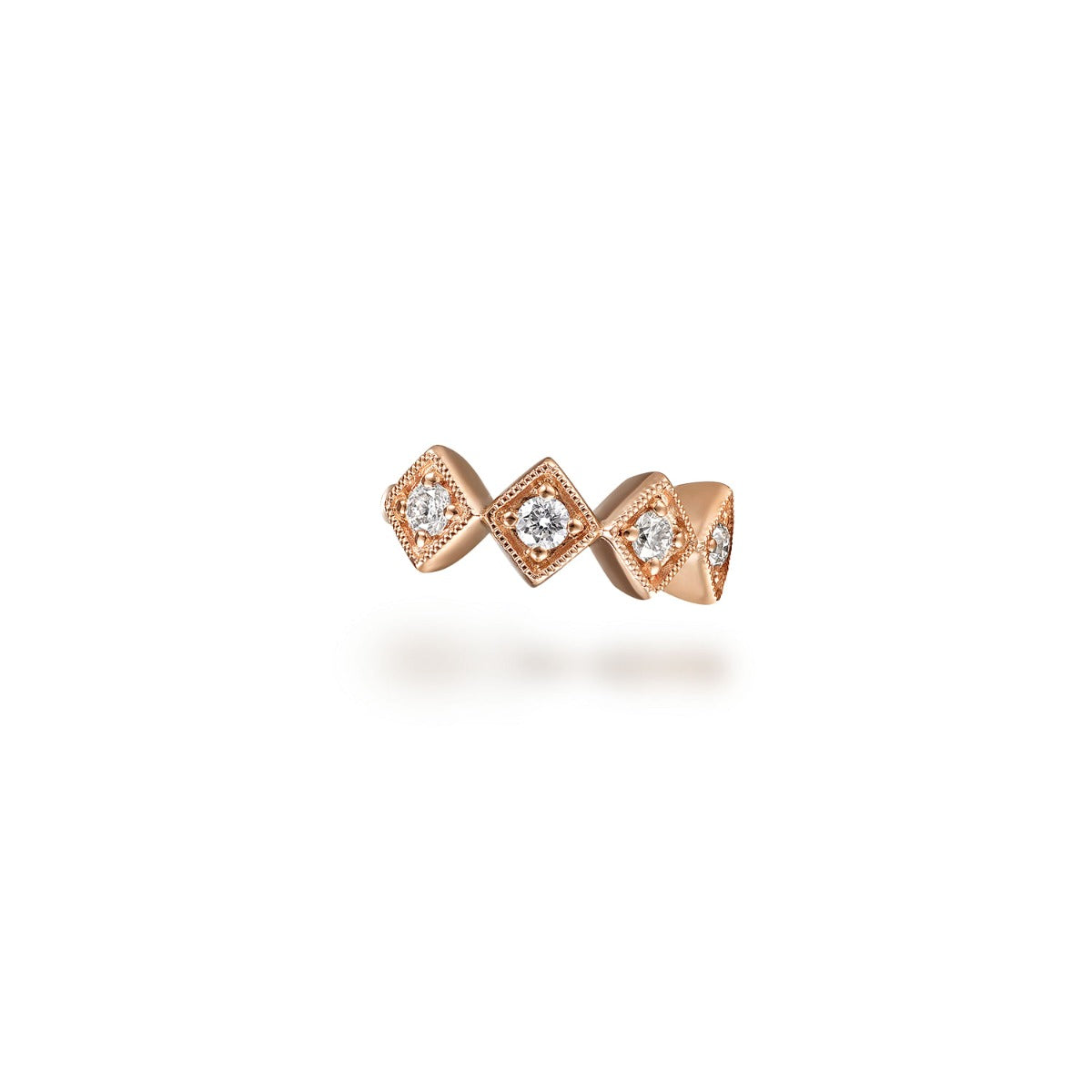 14K Rose Gold Diamond Cuff Earring