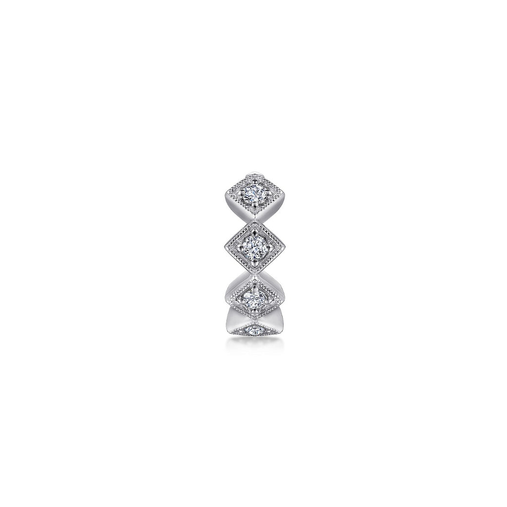 14K White Gold Diamond Cuff Earring