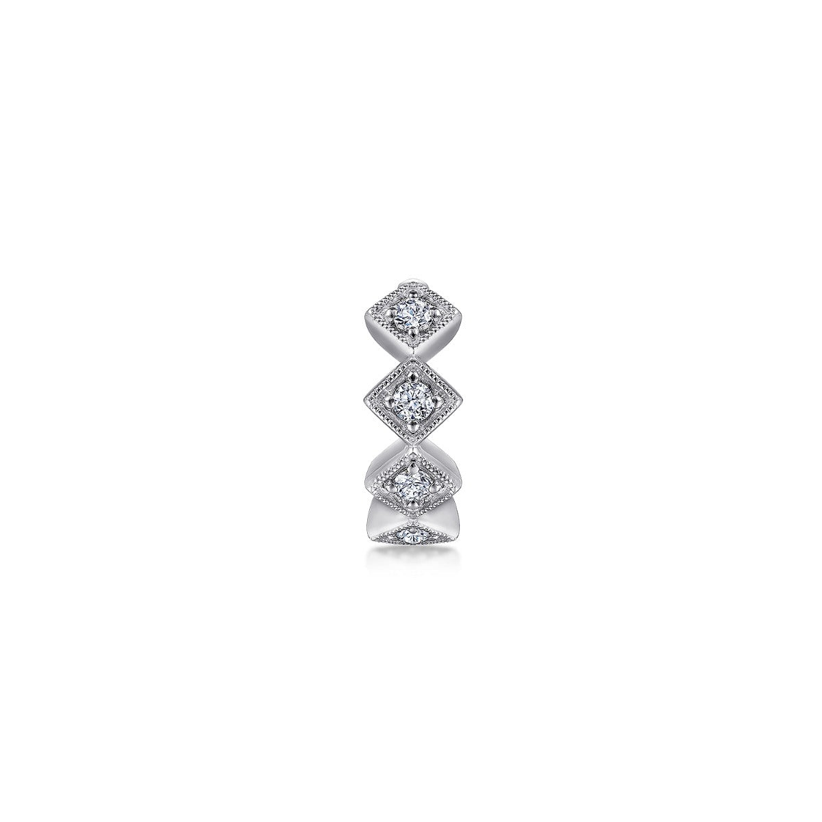 14K White Gold Diamond Cuff Earring