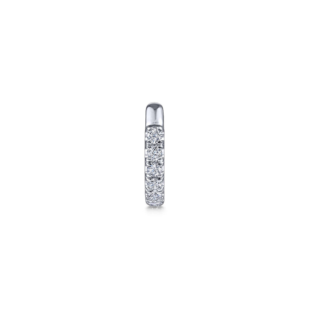 14K White Gold Classic Diamond Earcuff Earrings