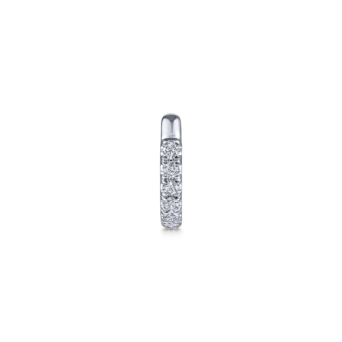 14K White Gold Classic Diamond Earcuff Earrings