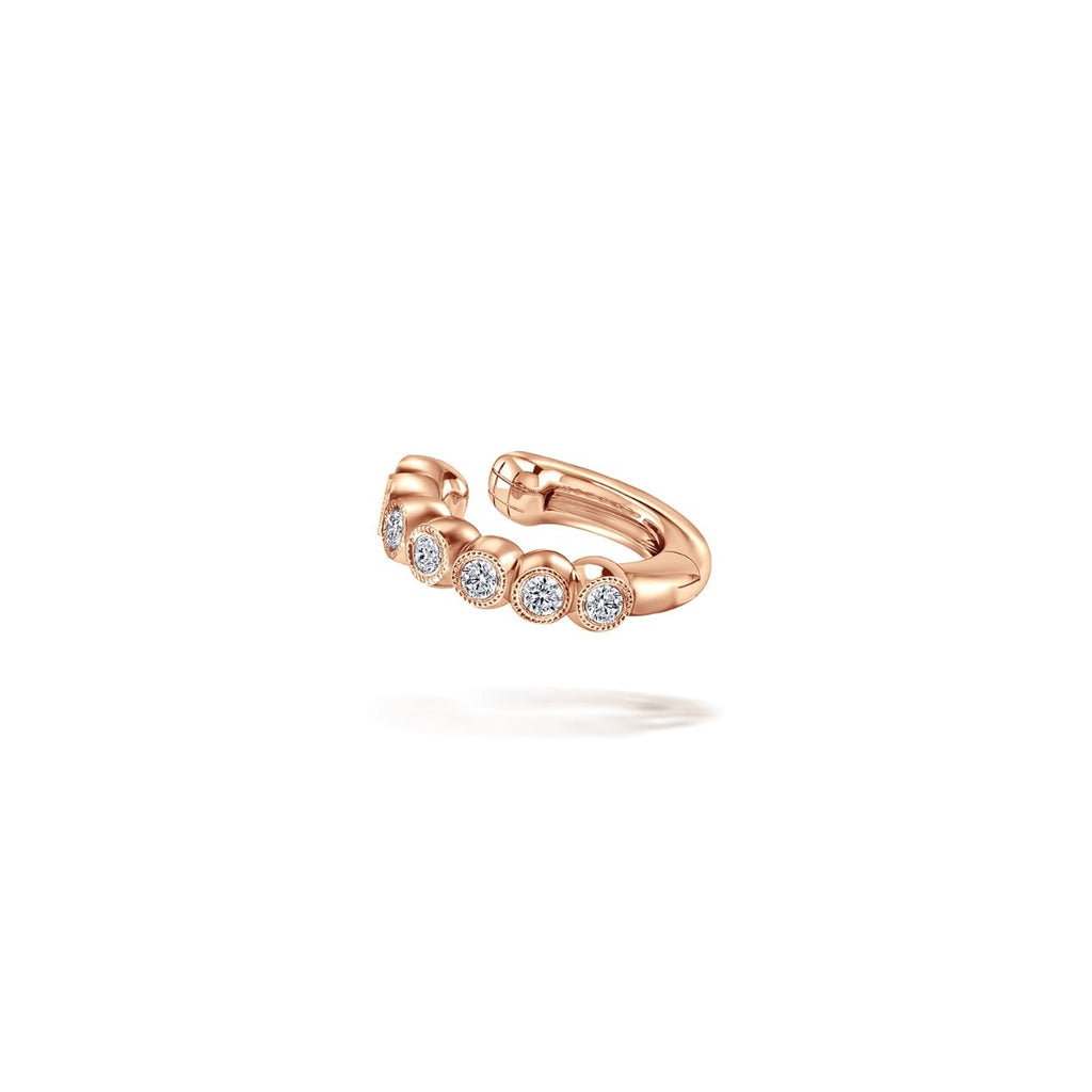 14K Rose Gold Diamond Cuff Earring