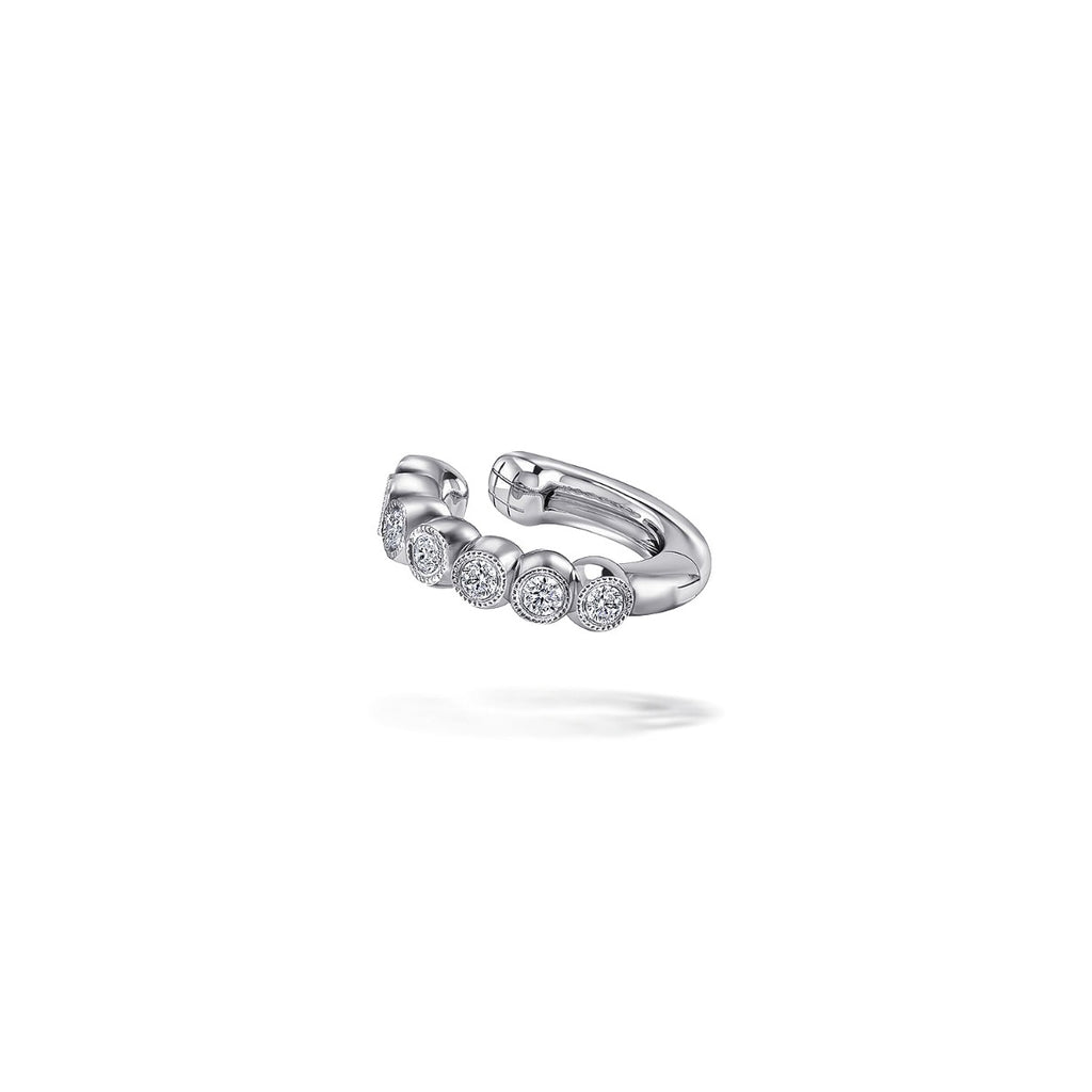 14K White Gold Diamond Cuff Earring