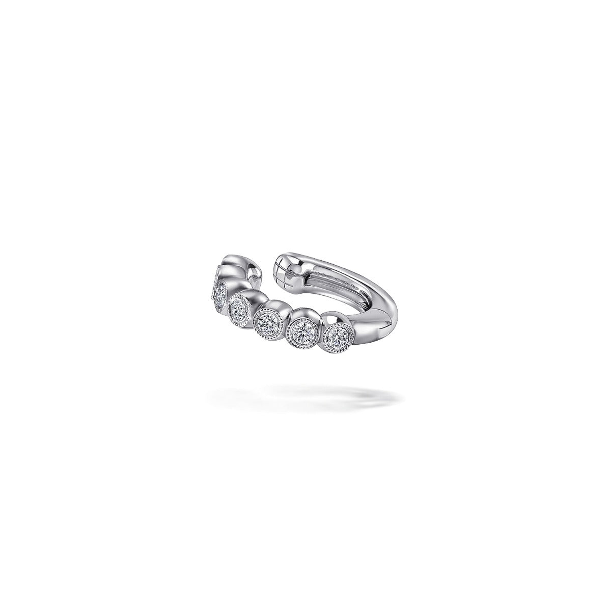 14K White Gold Diamond Cuff Earring