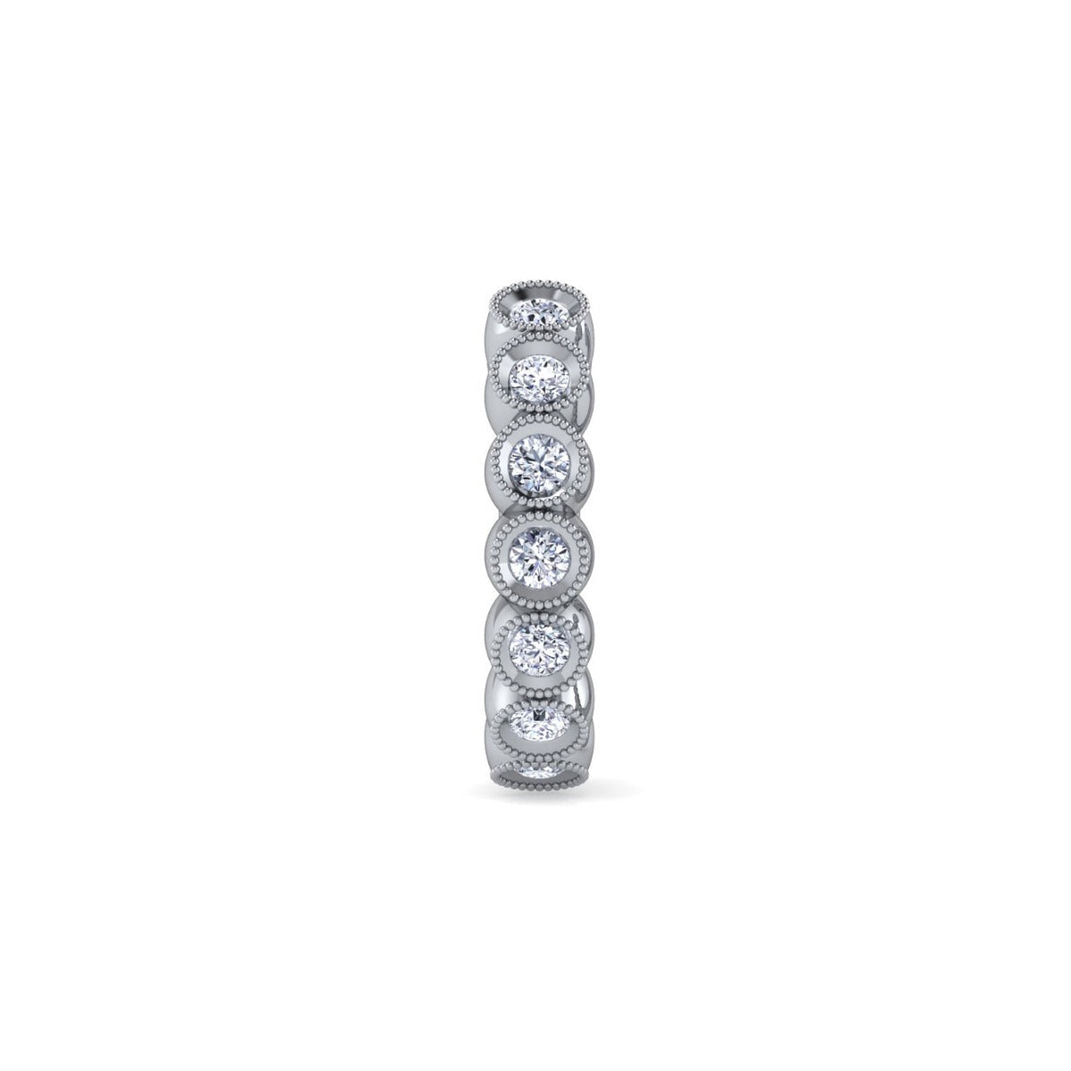 14K White Gold Diamond Cuff Earring