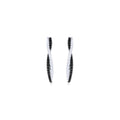 925 Sterling Silver Hammered Twisted 35mm Black Spinel Hoop Earrings