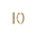 14K Yellow Gold Bujukan Pave 10mm Diamond Huggie Earrings