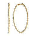 14K Yellow Gold Bujukan Classic Hoop Earrings in size 60mm