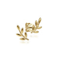 14K Yellow Gold Laurel Branch Stud Earrings
