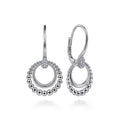 925 Sterling Silver Bujukan White Sapphire Drop Earrings