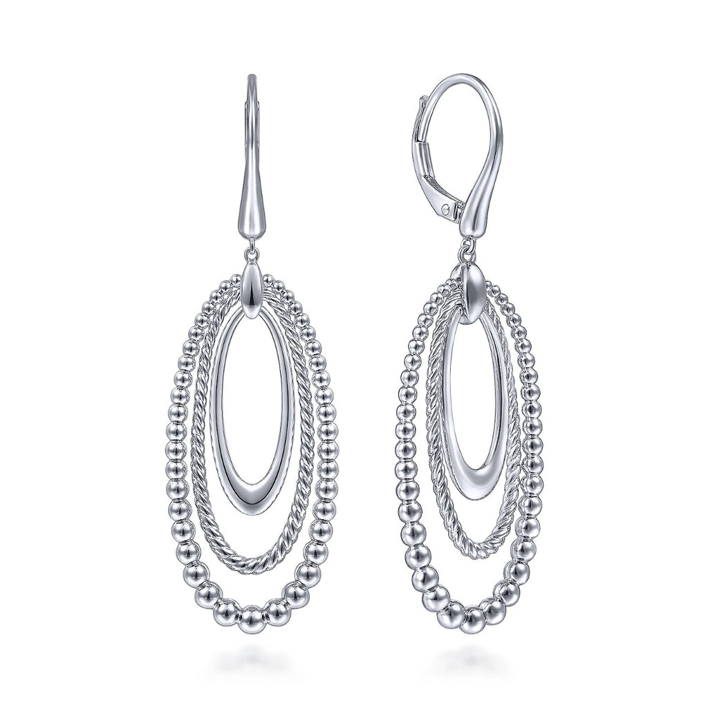 925 Sterling Silver Bujukan and Rope Drop Earrings