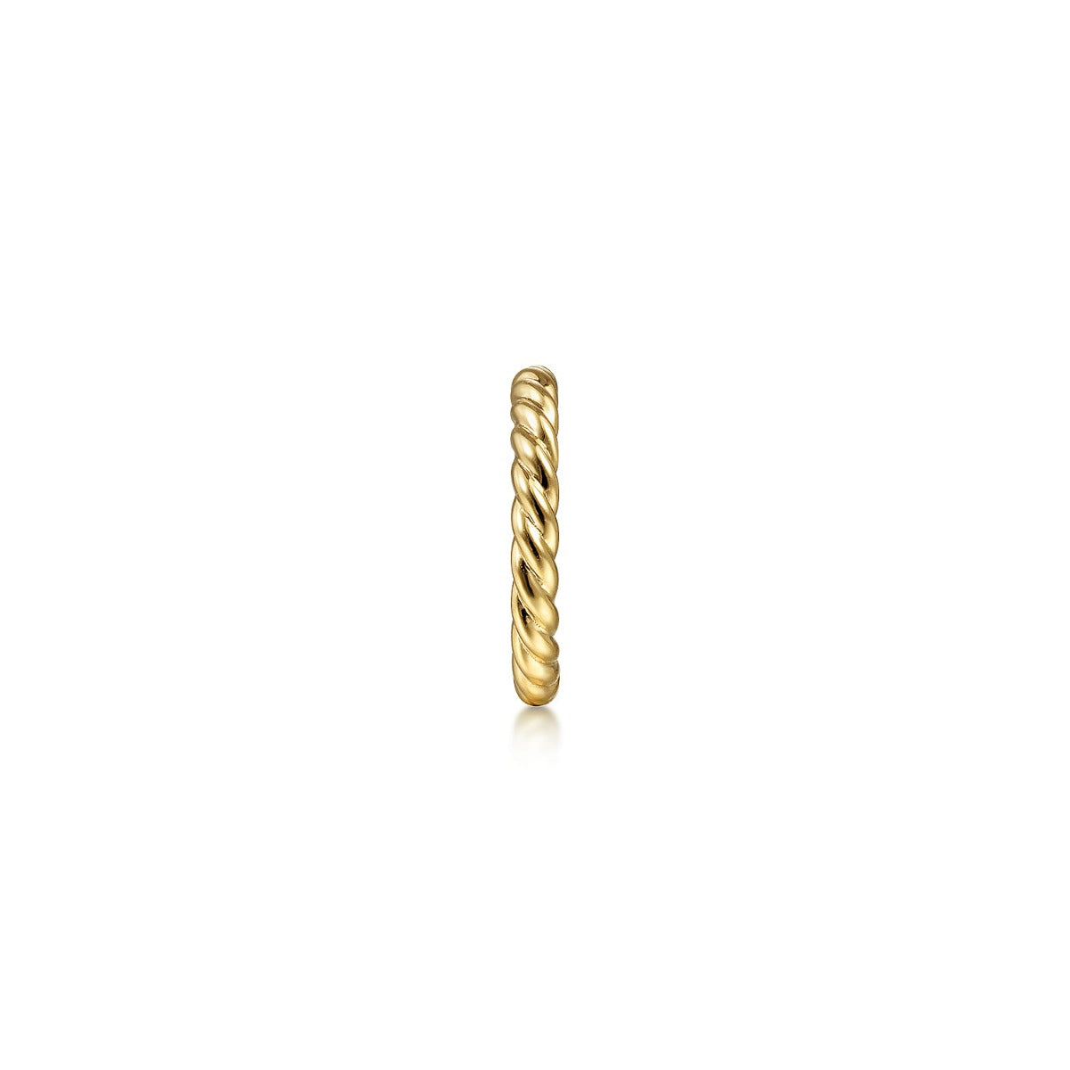 14K Yellow Gold 13mm Rope Single Cuff Earrings