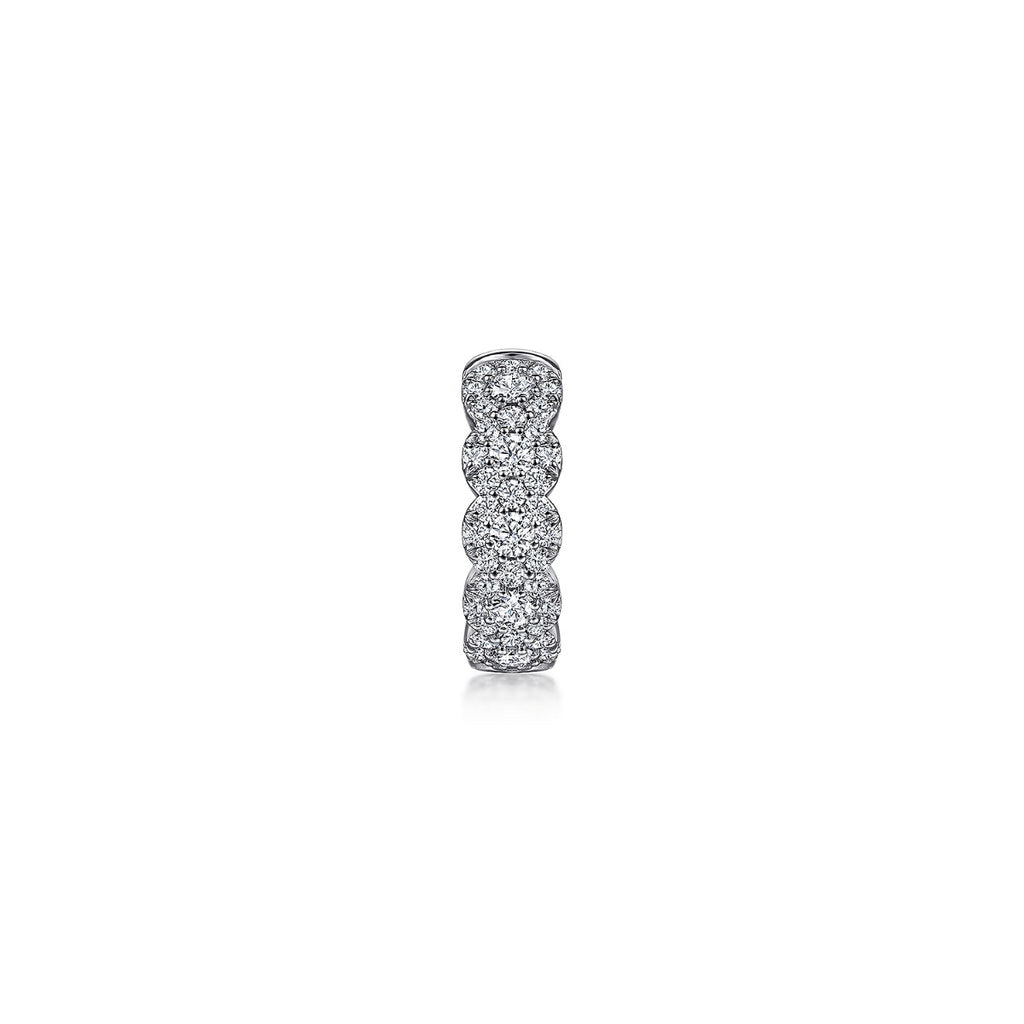 14K White Gold 13mm Diamond Earcuff Earring