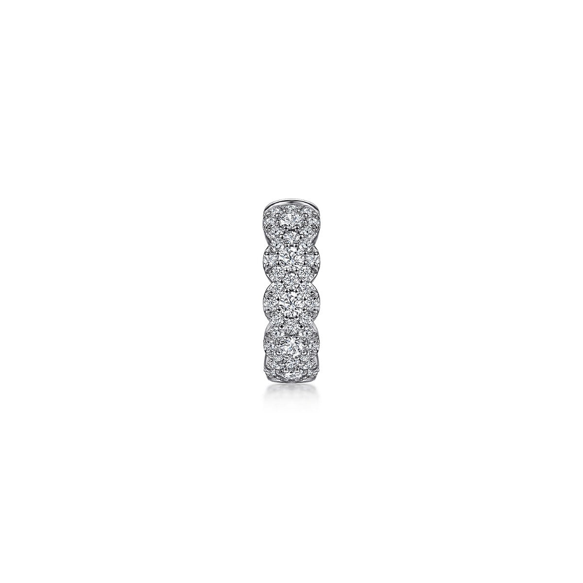14K White Gold 13mm Diamond Earcuff Earring