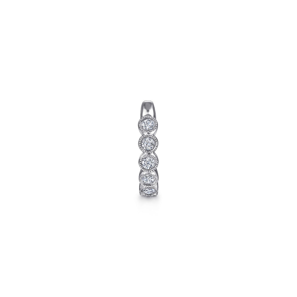 Vintage 14K White Gold 15mm Diamond Ear Cuff