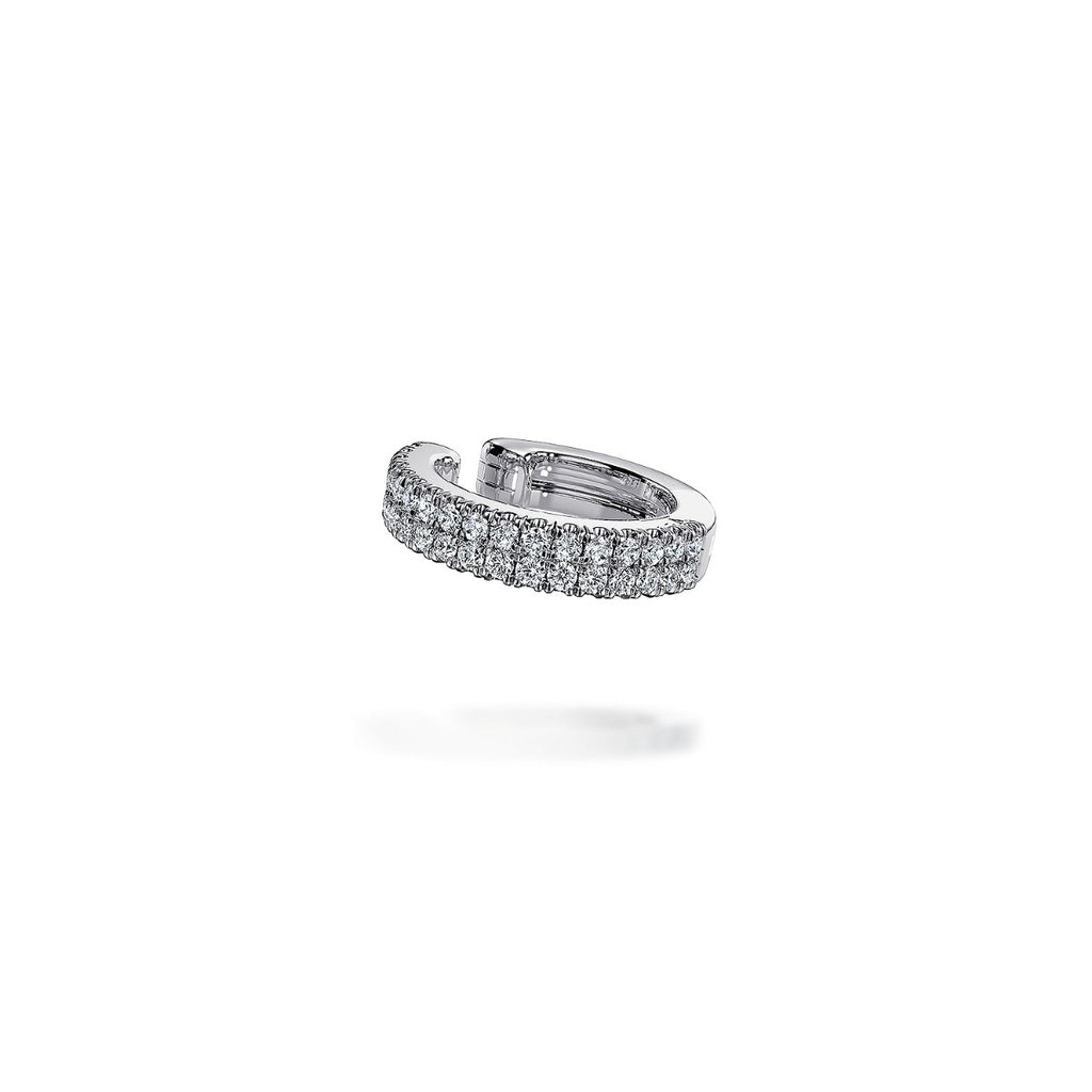 14K White Gold 15mm Diamond Earcuff Earring