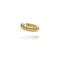 14K Yellow Gold 15mm Textured Hoop Earcuff