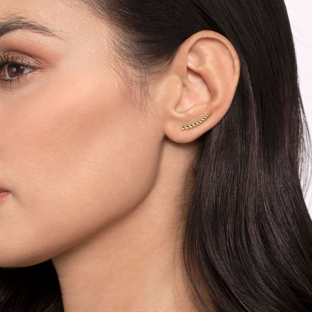 14K Yellow Gold Bujukan Earrings Crawlers