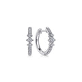14K White Gold Diamond Huggie Earrings